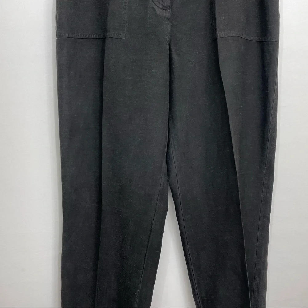 Fitigues Black Silk Linen Blend Pants - Picture 4 of 8